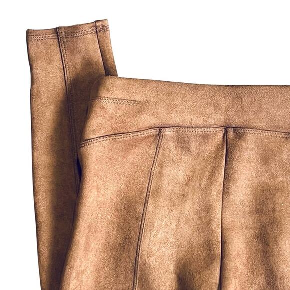 Spanx Women’s S NWT Tan Faux Suede High Rise Leggings Pants Ankle Tummy Control - Picture 9 of 12